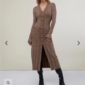 Button up midi sweater dress.